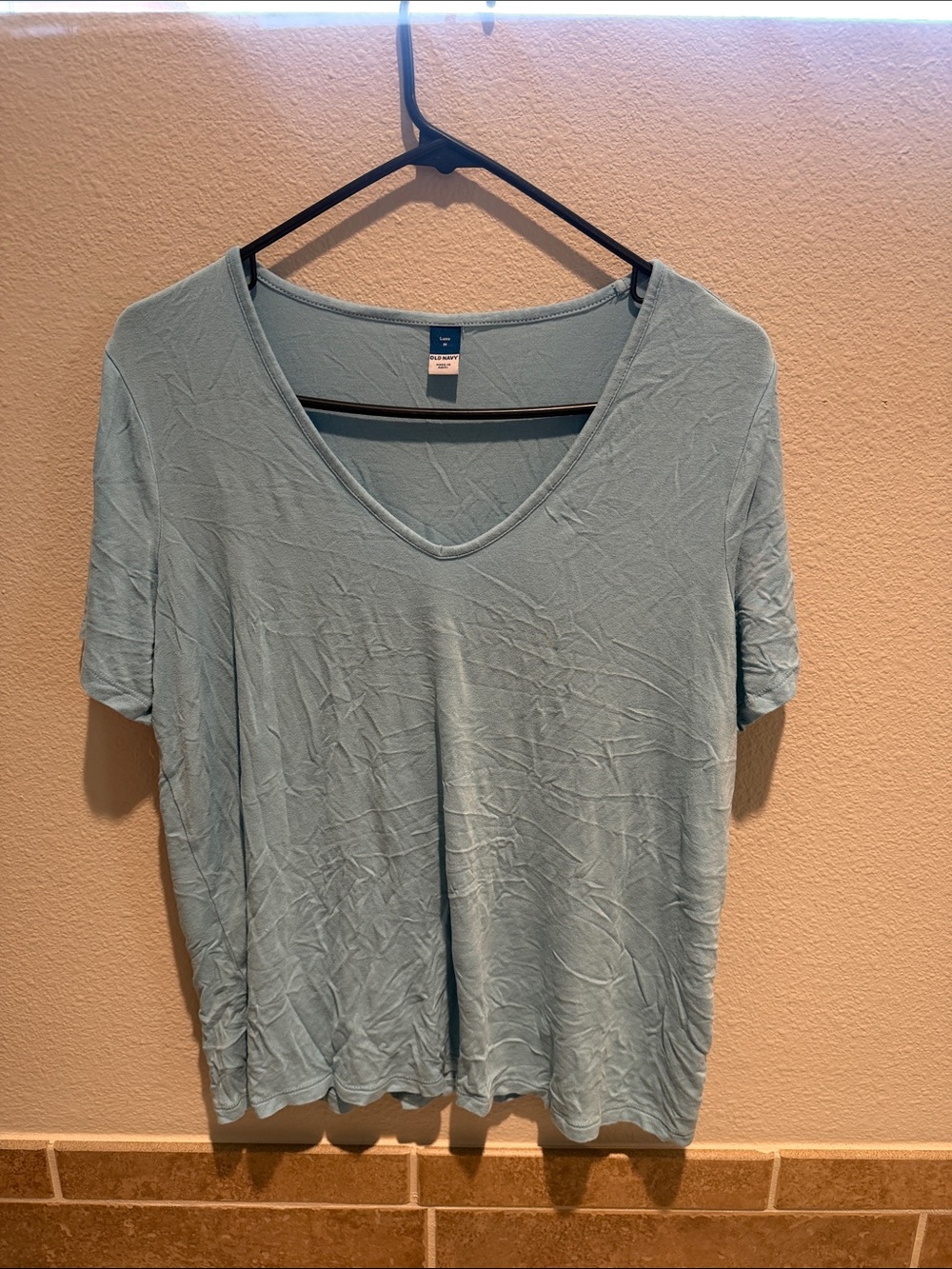 Old Navy Light Blue V-Neck Short Sleeve Tee